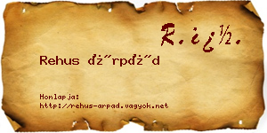 Rehus Árpád névjegykártya