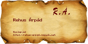 Rehus Árpád névjegykártya