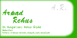 arpad rehus business card
