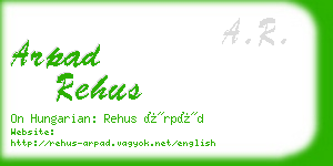 arpad rehus business card